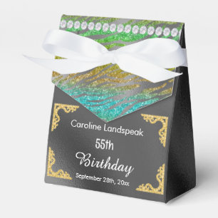 Ballotins Parties scintillant Silver Foil Turquoise Zebra Im