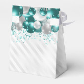 Ballotins Parties scintillant turquoise de ballon d'argent v (Arrière)