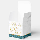 Ballotins Parties scintillant turquoise et or Marbre moderne (Ouvert)