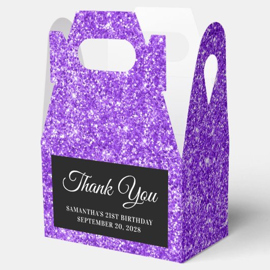 Ballotins Parties scintillant violet 21e anniversaire Merci (Ouvert)