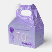 Ballotins Parties scintillant violet foncé et ruban 70e anni (Verso)