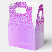 Ballotins Parties scintillant violet Glam Nom du monogramme  (Ouvert)