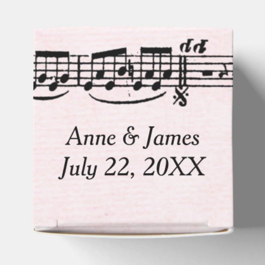 Ballotins Partition de mariage sur fond rose blush (Haut)