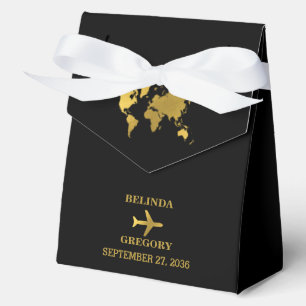 Ballotins Passeport de mariage de destination Monde Noir Or