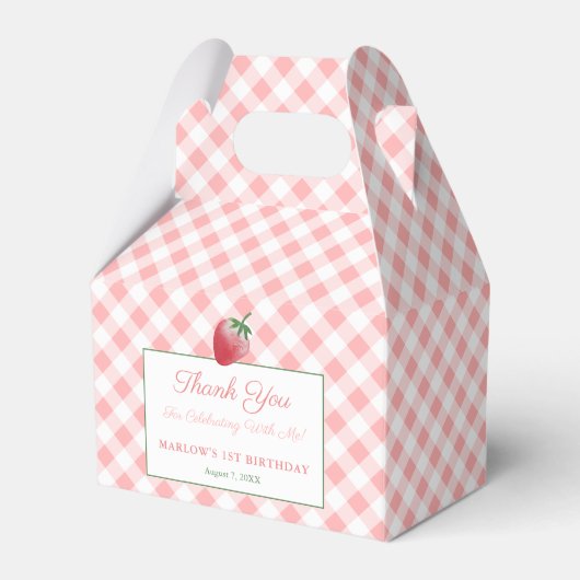 Ballotins Passez Rose En vichy pique-nique fraise Anniversai (Verso)