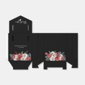 Ballotins Passion rouge Roses Noir Mariage Boîte de Faveur (Déplié)