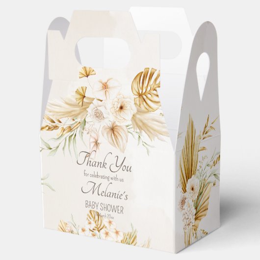 Ballotins Pastel boho doré fleurs séchées bébé (Ouvert)