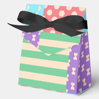 Ballotins Pastel Checker Stripe Bow pois géométrique