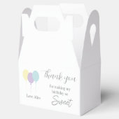 Ballotins Pastel minty ballons lilas 1er anniversaire Merci (Ouvert)