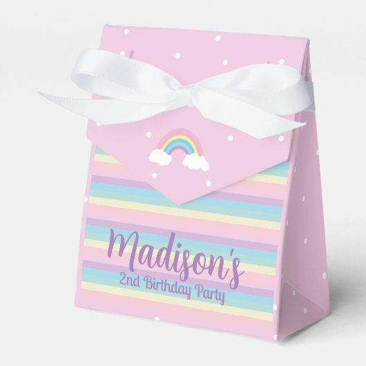 Ballotins Pastel Rainbow Pink Mini Favor Box (Verso)