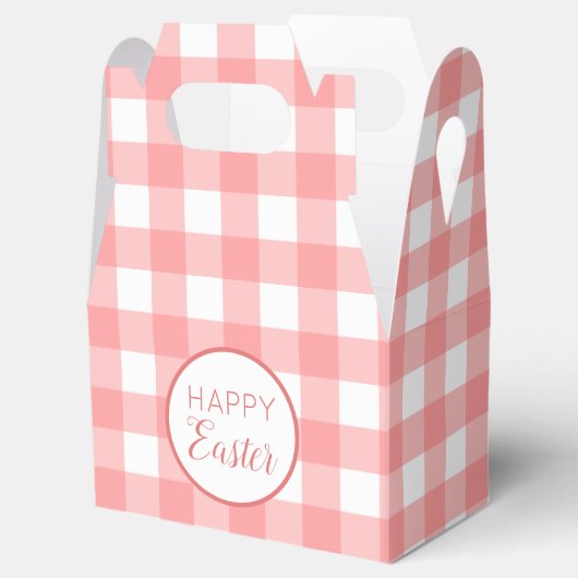 Ballotins Pastel Raspberry Red Happy Pâques Plaid Motif (Ouvert)