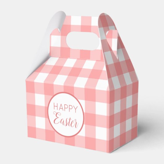 Ballotins Pastel Raspberry Red Happy Pâques Plaid Motif (Verso)