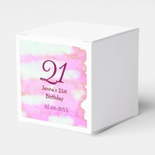 Ballotins Pastel rose vert simple nom date 21e anniversaire (Verso)