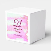 Ballotins Pastel rose vert simple nom date 21e anniversaire (Arrière)