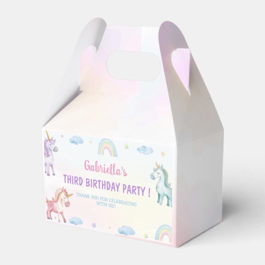 Ballotins Pastel Unicorn Rainbow Ballotin de fête d'annivers (Verso)