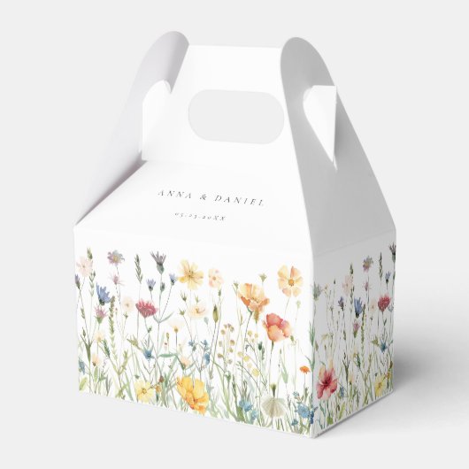Ballotins Pastel Wildflower Wedding Favor Boxes (Verso)