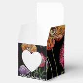 Ballotins Pavot rouge orange sur boîte à gâteau Mariage à fl (Ouvert)