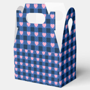 Ballotins Pays En vichy bleu rose Motif de coeur