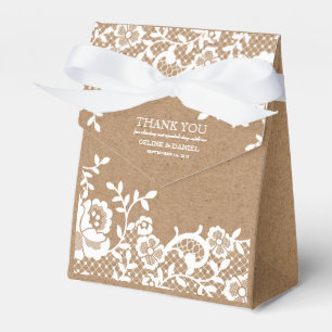 Ballotins Pays Rustique Mariage de dentelle Merci