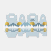 Ballotins Paysage Abstrait Hiver doré Joyeuses vacances (Déplié)