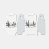 Ballotins Paysage des neiges d'hiver Mariage d'aquarelle (Déplié)