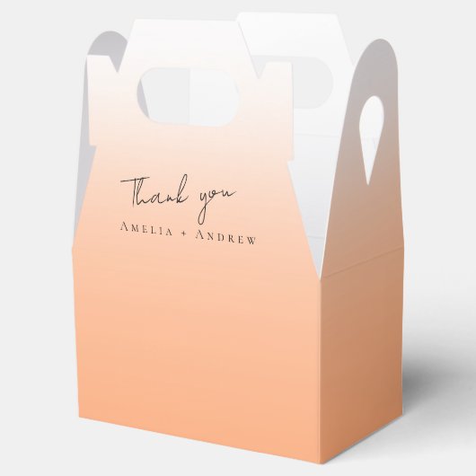 Ballotins Peach Orange Fuzz Élégant Mariage moderne (Ouvert)