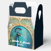 Ballotins Peacock art nouvea cadre or luxe oiseau mariage (Ouvert)