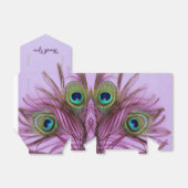 Ballotins Peacock Plumes Merci Fête Favor Box (Déplié)