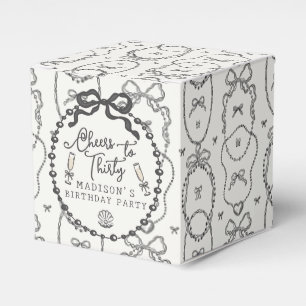 Ballotins Pearl & Prosecco Black Coquette Bow Anniversaire