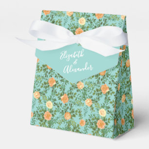 Ballotins Pêche Aqua Turquoise Mariage Roses Floral