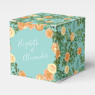 Ballotins Pêche Aqua Turquoise Mariage Roses Floral