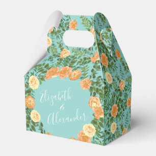 Ballotins Pêche Aqua Turquoise Mariage Roses Floral