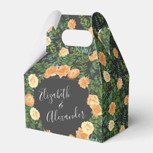 Ballotins Pêche & Charcoal Gris Peony & Rose Floral Mariage