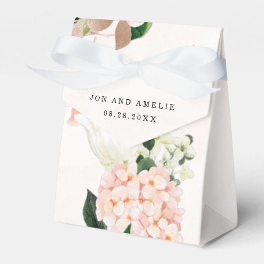 Ballotins Pêche et Crème Hydrangée Mariage Favor Box (Verso)