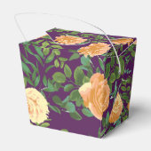 Ballotins Pêche & Plum Purple Peony & Rose Floral Mariage (Arrière)