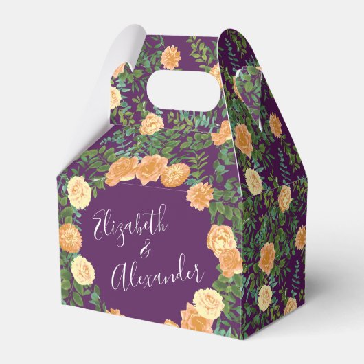 Ballotins Pêcher Mariage violet Roses floraux (Verso)