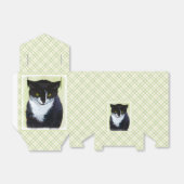 Ballotins Peinture de chat Tuxedo - Cute Original Cat Art (Déplié)