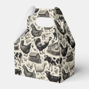 Ballotins Peinture vintage d'animaux de ferme
