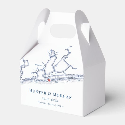 Ballotins Pensacola Beach Floride Carte Mariage élégant (Verso)