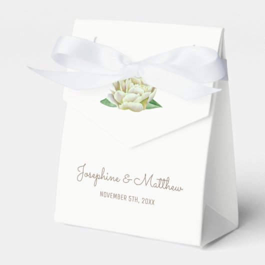 Ballotins Peonies de crème Mariage Favor Boxes (Verso)