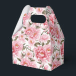 Ballotins Peonies Print Party Boîte de traitement<br><div class="desc">La boîte de faveur Party est présentée avec une belle couleur rose peonies imprimé floral. Customisez cet objet ou achetez tel quel. Astuce : Ajoutez simplement vos bonnes friandises et ajoutez un ruban festif. Image sous licence</div>