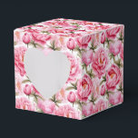 Ballotins Peonies Print Party Boîte de traitement<br><div class="desc">La boîte de faveur Party est présentée avec une belle couleur rose peonies imprimé floral. Customisez cet objet ou achetez tel quel. Astuce : Ajoutez simplement vos bonnes friandises et ajoutez un ruban festif. Image sous licence</div>