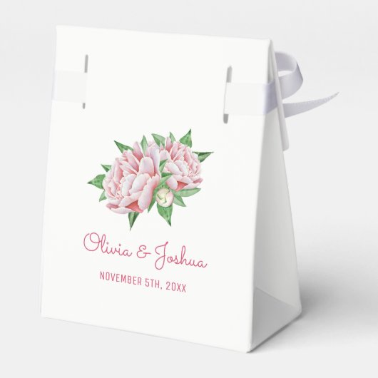 Ballotins Peonies roses Mariages Faveur Boxes (Arrière)