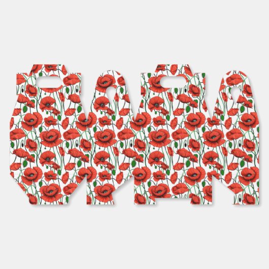 Ballotins Pépites rouges dans un champ sur blanc (Déplié)