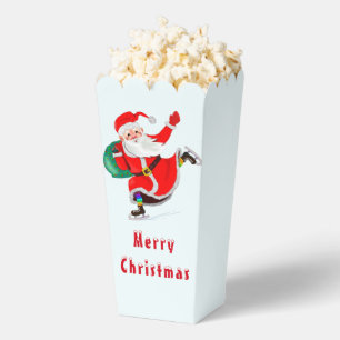 Ballotins Père Noël avec boîte de popcorn cadeau de Noël