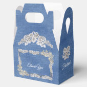 Ballotins Perles d'ivoire de Denim et dentelle (Ouvert)