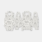 Ballotins Perles & Prosecco Coquette noire à nœud Mariage (Déplié)