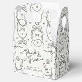 Ballotins Perles & Prosecco Coquette noire à nœud Mariage (Ouvert)