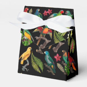 Ballotins Perroquets, feuilles et fleurs tropicaux colorés  
