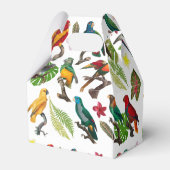 Ballotins Perroquets tropicaux colorés, Feuilles et fleurs (Arrière)